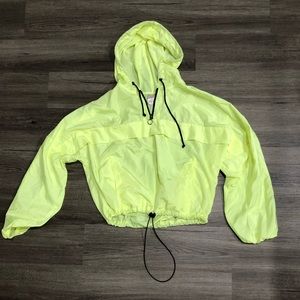 No Boundaries Yellow Windbreaket 1/4 Zip Hooded Jacket